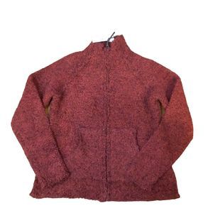 Natural Reflections Red Chenille Full Zip Jacket Size Small NWT